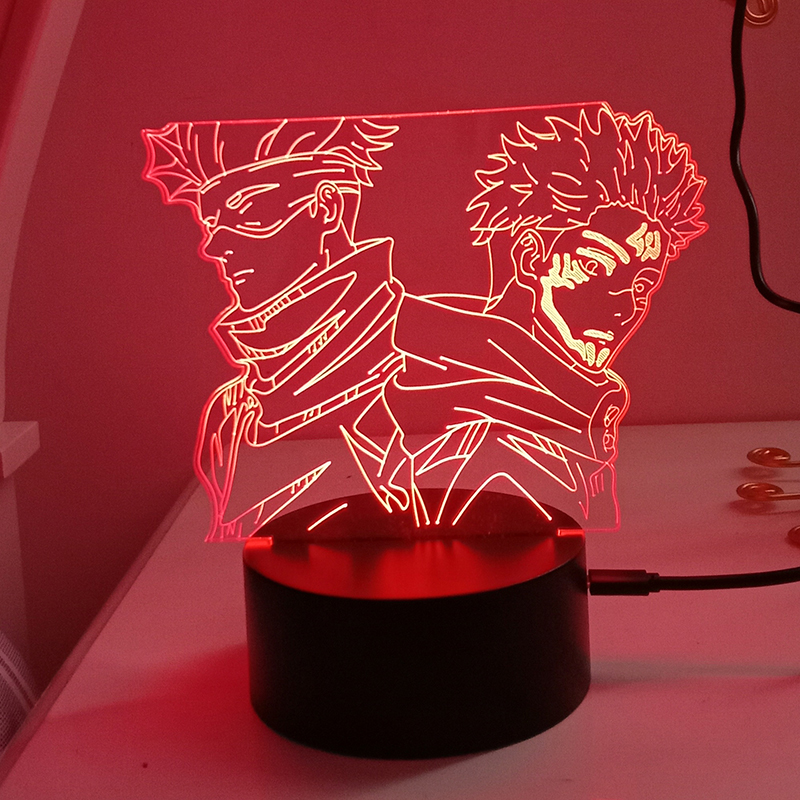 Rush CLYARTPSJujutsu Kaisen Yuji Megumi Nobara Gojo Maki Kento Geto Mahito  Sukuna 3D Anime Lamp LED Nightlights Colors Changing Lampara (Jujutsu