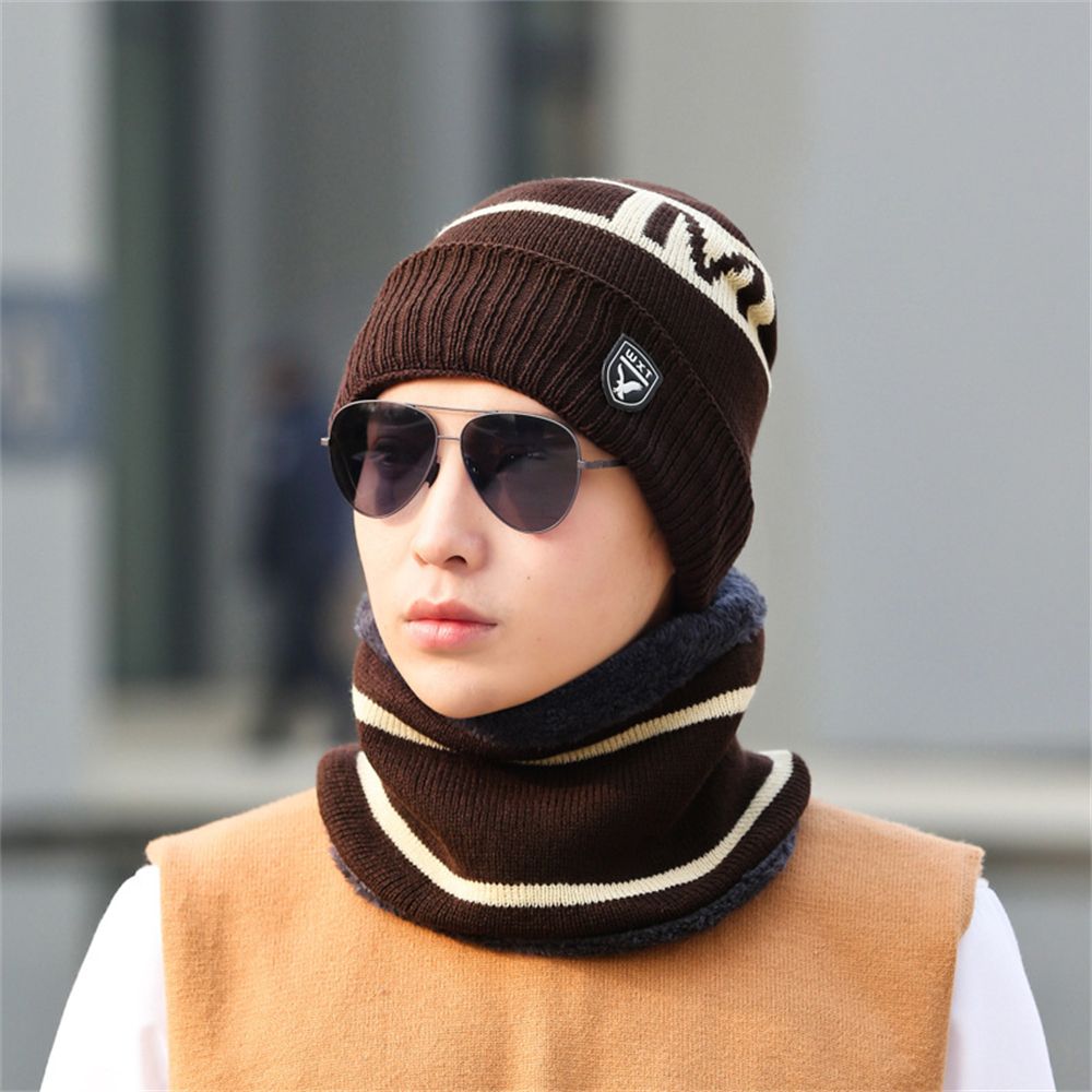 Trượt tuyết Nam nữ Ngoài trời Bé gái Khăn quàng mũ chống gió Mũ beanie Len dày Ấm áp mùa đông