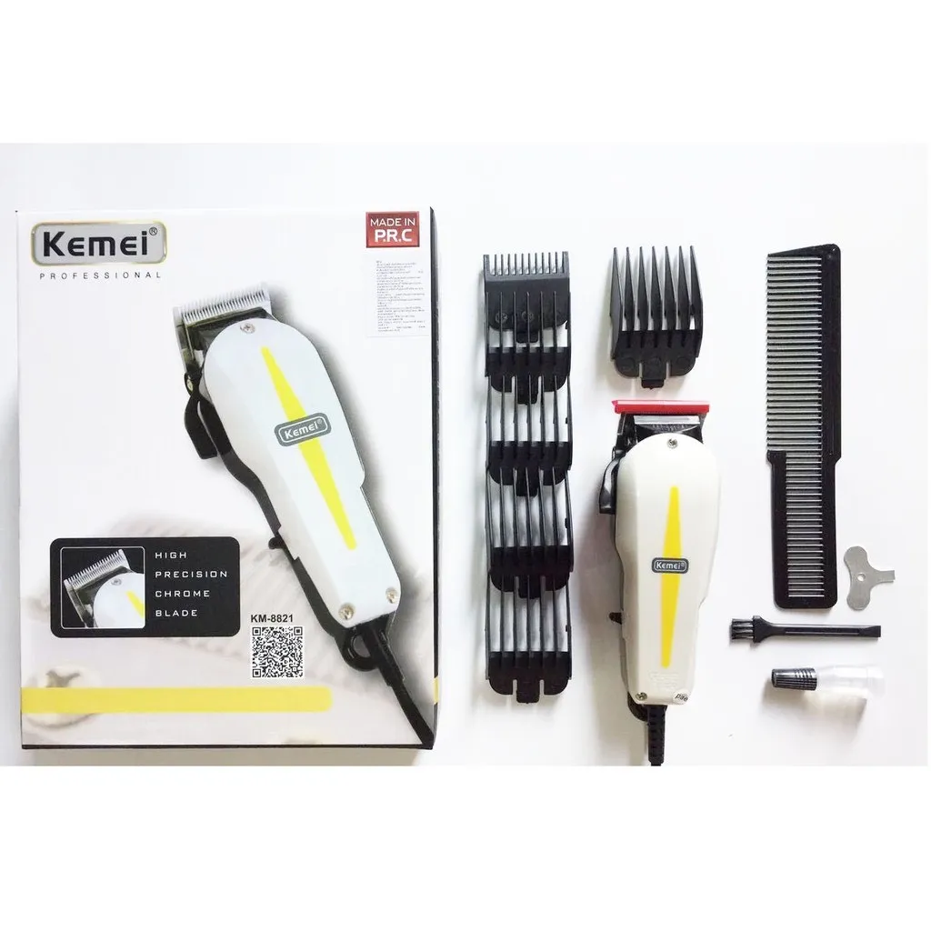 CKML/KEMEI Cordless รุ่น CKML/KM-8821 ปัตตาเลี่ยนตัดผมมีสาย พร้อมหวีรองตัด 4 ขนาด 3,6,10, 13 mm ตัดผม / กันขอบ แบตตาเลี่ยน ปัตตาเลี่ยน ปัตตาเลี่ยนตัดผมไฟฟ้า อุปกรณ์ตกแต่งเส้นผม ชุดอุปกรณ์ตัดผม สินค้าพร้อมส่ง / ของแท้ 100% / มีบริการเก็บเงินปลายทาง