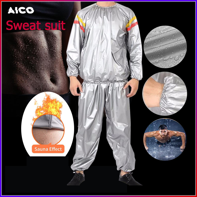AICO ชุดซาวน่า Sauna suit silver ชุดลดน้ำหนัก ชุดซาวน่าออกกำลังกายรีดเหงื่อ ชุดลดน้ำหนัก ชุดออกกำลังกาย  ชุดอบซาวน่า