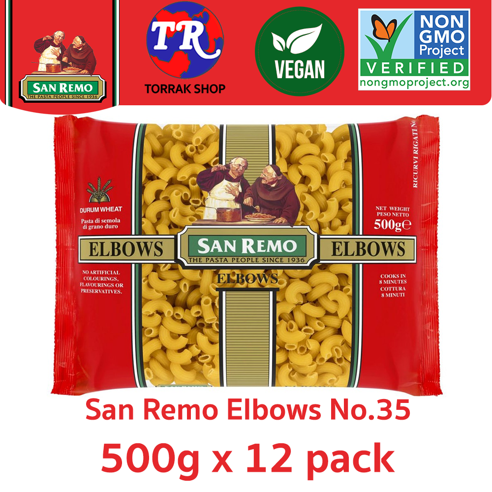 San Remo Elbows No.35 ซาน รีโม่ เส้นพาสต้า ข้องอ มักกะโรนี 500g x 12 pack