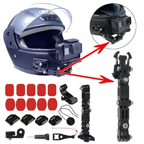 ชุดอุปกรณ์ ต่อกับหมวกกันน็อค ติดหมวก ยึดรถจักรยานยนต์ GoPro 9 8 7 / GoPro Max Helmet Motorcycle Adjustment Base Mount 3M