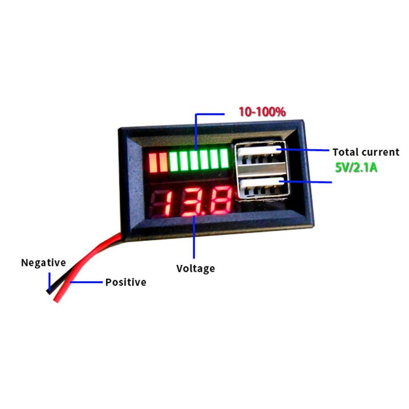 Digital Red LED Display DC Voltage Meter Voltmeter Can Test Positive Negative 5V 