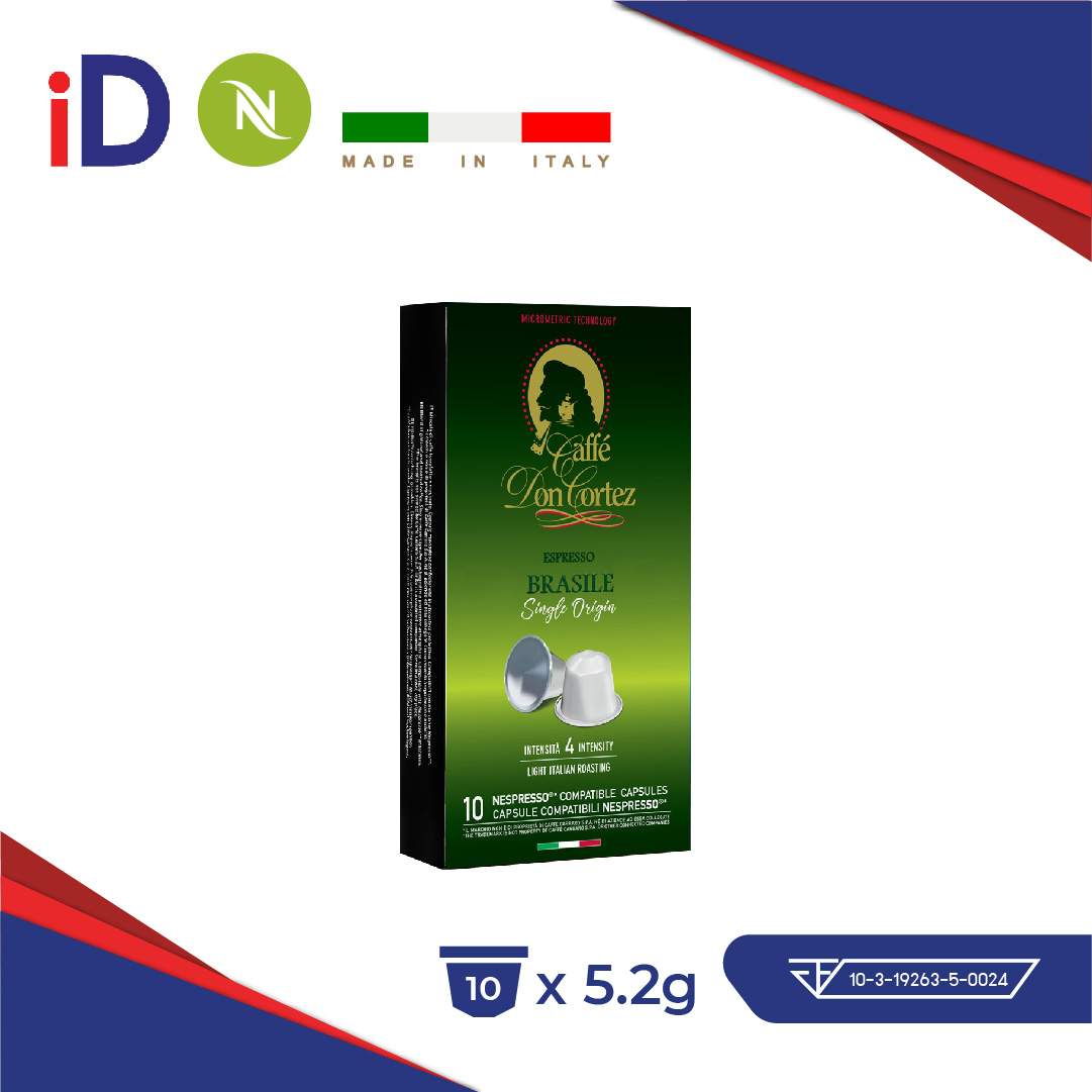 10x กาแฟเอสเปรสโซพรีเมียมอิตาลี NESPRESSO capsule (แคปซูลเนสเปรสโซ) Don Cortez Espresso Brazil Single Origin