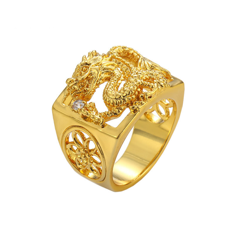 【Free delivery】ของแท้อย่างเป็นทางการ 100�.5%แหวนทอง9999 แหวนทองชายโอเวอร์ลอร์ดทองแหวนมังกรผู้ชายทอง 24kรูปแบบที่ชัดเจนกรุงเทพมหานคร Pattaya ส่งมอบ