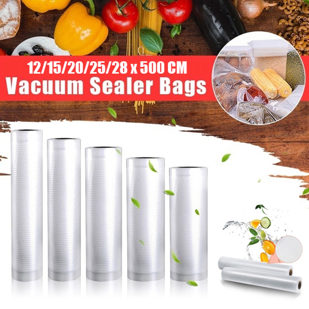 Kitchen Food Storage Vacuum Bags Thicker BPA-Free For Vacuum Sealer  Packaging Food Vacuum Storage Bags 12+15+20+25+28cm*500cm