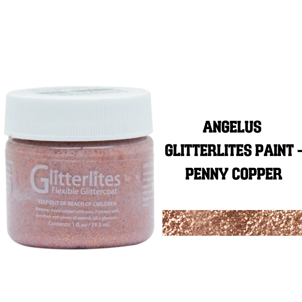 Angelus Glitterlites Flexible Glittercoat Paint - Desert Gold, 1 oz