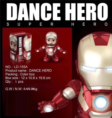 รุ่น Q mini ของเล่นฟิกเกอร์ Iron Man Marvel Iron Man หุ่นยนต์ที่สามารถส่องแสง เต้น และร้องเพลงได้