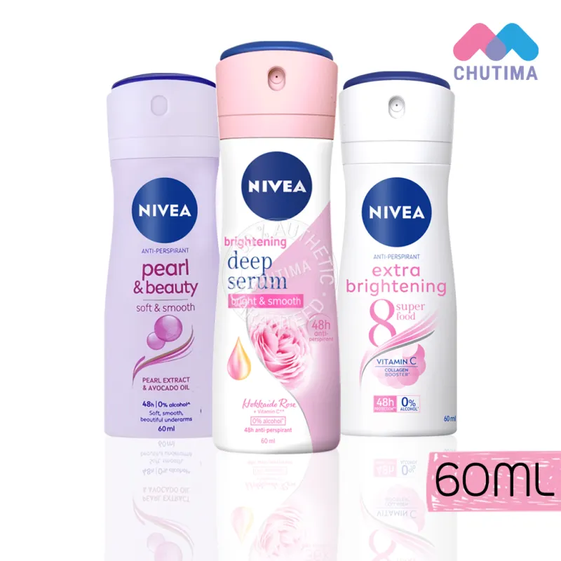 ภาพหน้าปกสินค้าสเปรย์ระงับกลิ่นกาย ลดเหงื่อ นีเวีย Nivea Pearl&Beauty/Extra Brightening/Deep Serum Spray 60 ml. จากร้าน Ch.online บน Lazada