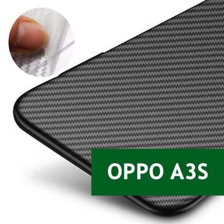 ฟิล์มกันรอยหลัง OPPO A3S ลายคาร์บอนไฟเบอร์ใส (สีดำ) ฟิล์มกันรอยหลัง OPPO A3S ลายคาร์บอนไฟเบอร์ใส (สีดำ)