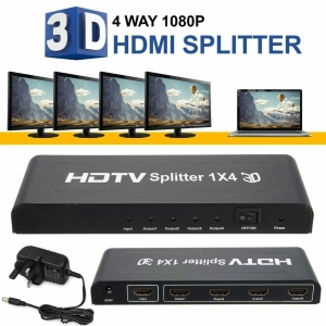 ภาพหน้าปกสินค้ากล่องแยกสัญญาณ Splitter รุ่น HDMI 1 ออก 4 Full HD 1080P 3 D Verion 1.4 (Black) ที่เกี่ยวข้อง