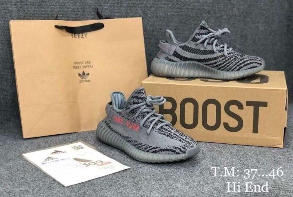 รองเทา Adidas Yeezy 350 Gray SPLY สเทา bonnie shop 1596542220