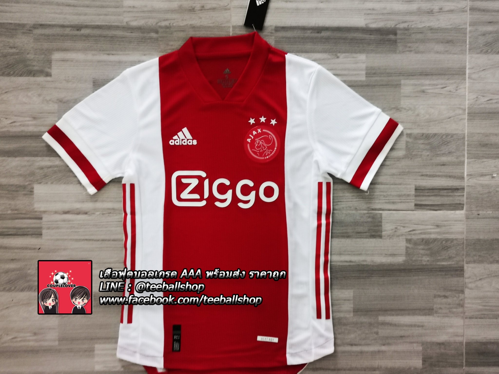 เสื้อฟุตบอล อาแจ็ค ชุดเหย้าเกรดนักเตะ 2020/21 Ajax Home Player Grade 2020/21