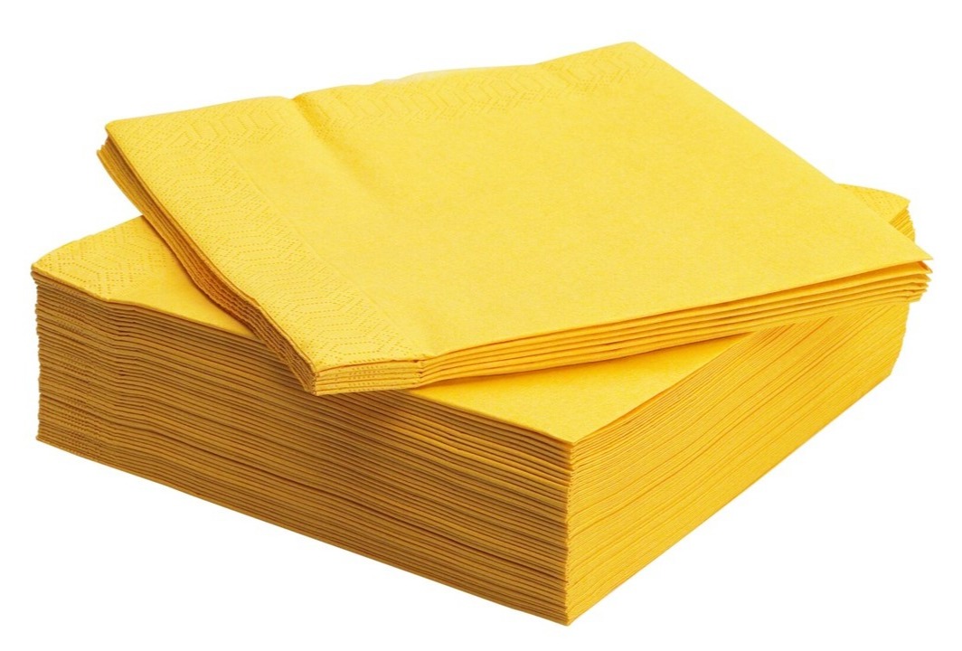 FANTASTISK Paper napkin, yellow 40x40 cm (ฟันทัสติสค์ กระดาษเช็ดปาก, สีเหลือง ขนาด 40x40 ซม. จำนวน 50 ชิ้น )