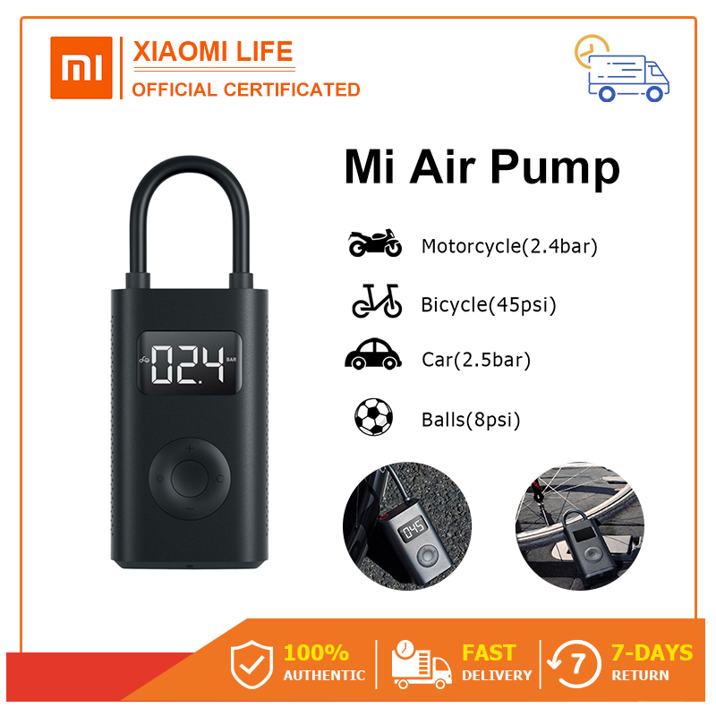 Xiaomi Electric Air Pump Mijia Portable Rechargeable inflator Smart Digital 150 PSI USb port Tire Pressure Detection for Football Car Bike Pump