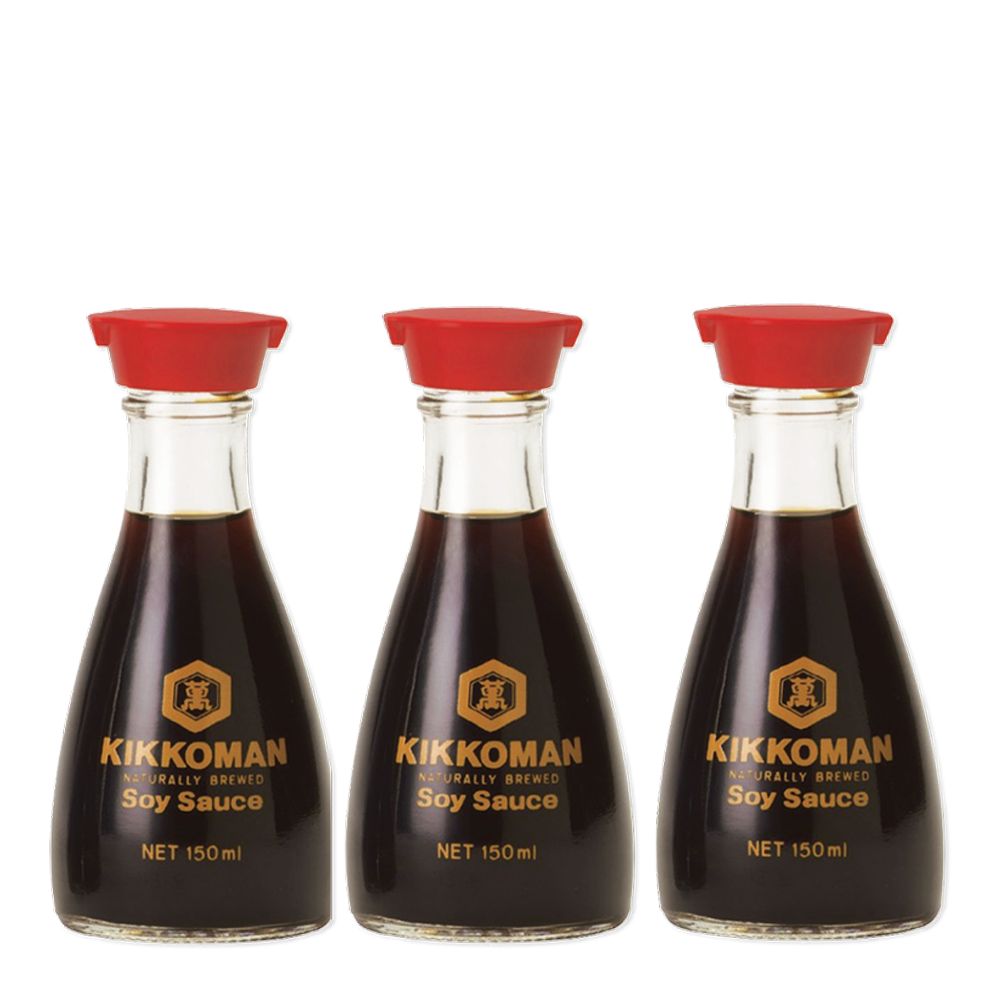 คิคโคแมน ซอสถั่วเหลือง 150 มล. x 3 ขวด/Kikkoman Soy Sauce 150ml x 3 Bottles