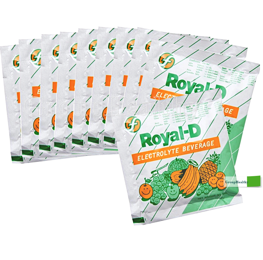 ROYAL-D Electrolyte Beverage Powder รอแยล-ดี เครื่องดื่มเกลือแร่รสผลไม้รวม 25 กรัม 10 ซอง