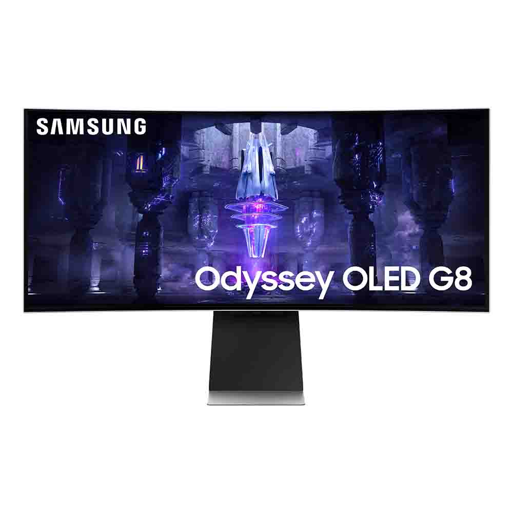 Samsung Odyssey G8 G85SB Gaming Monitor (LS34BG850SEXXT) จอมอนิเตอร์สำหรับเล่นเกม 34", 2K UWQHD, 21:9, OLED Curved, Max175Hz, 0.03ms(GTG), Smart TV ราคา 51,990 บาท*ส่งฟรี