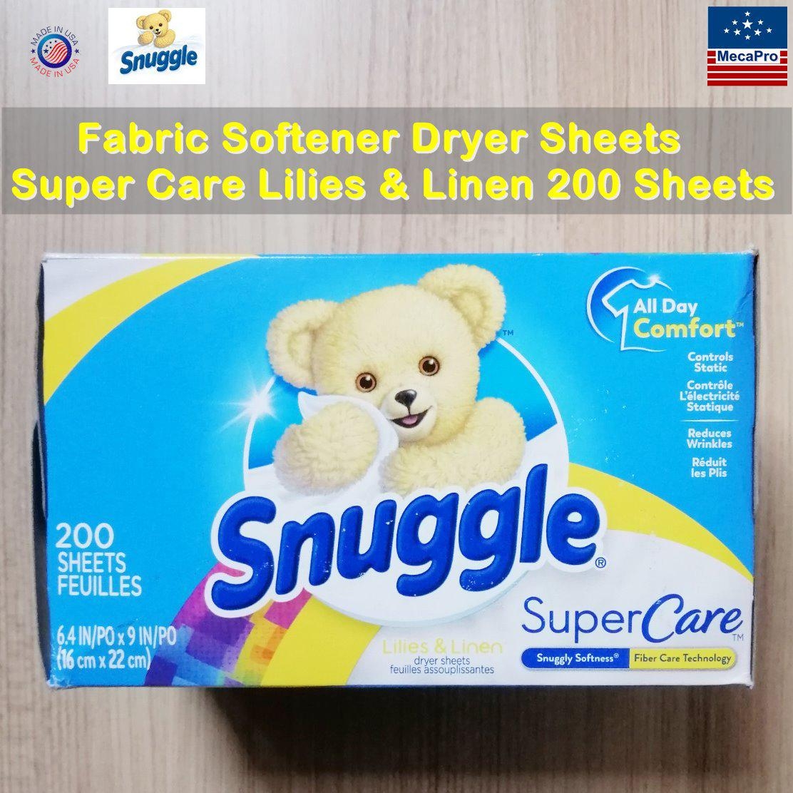 Snuggle® Fabric Softener Dryer Sheets Super Care Lilies & Linen 200 Sheets แผ่นหอมอบผ้า กลิ่นลิลี&ลินิน