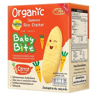 (แพ็ค2)Dozo Babybite Organic Carrot Flavored 5/โดโซะ เบบี้ไบท์ ออร์แกนิค รสแครอท 5