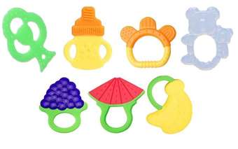 ของเล่นเด็กซิลิโคนกัดสำหรับเด็ก, ผลไม้และแบบที่น่ารักอื่น ๆ, เกรดอาหาร BPA