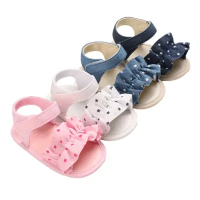 Summer Baby Sandals Girls Summer Sandals Soft Sole Non-Slip Flats Toddler First Walker Shoes with Ruffle