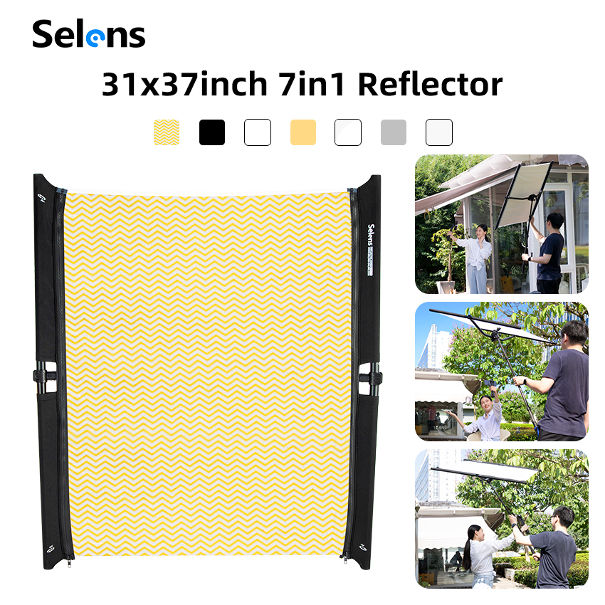 Selens 7 In 1 Reflector 80X94ซม.สะท้อนแสงแสงปรับได้ชุดแผ่นกระจายแสงกับกระเป๋าถือสำหรับถ่ายภาพสตูดิโอ Portrait