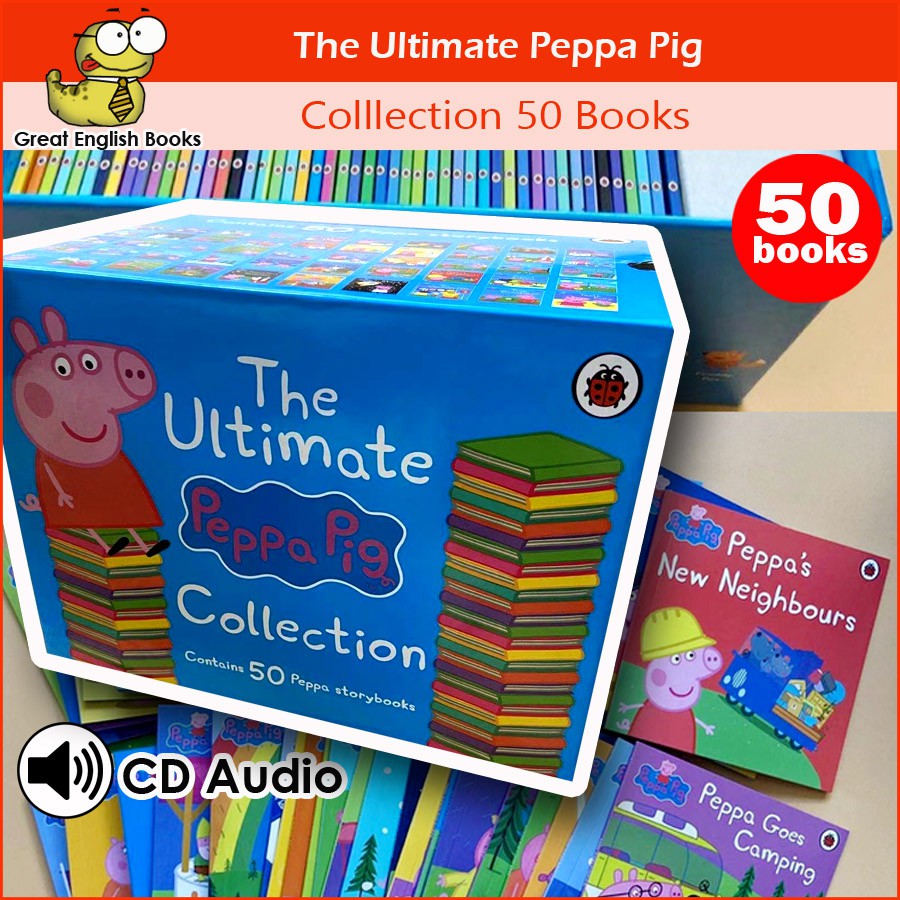 *กล่องสวย* The Ultimate Peppa Pig Collection 50 Collection หนังสือการ์ตูน Peppa Pig เล่มเล็ก 50เล่ม+mp3