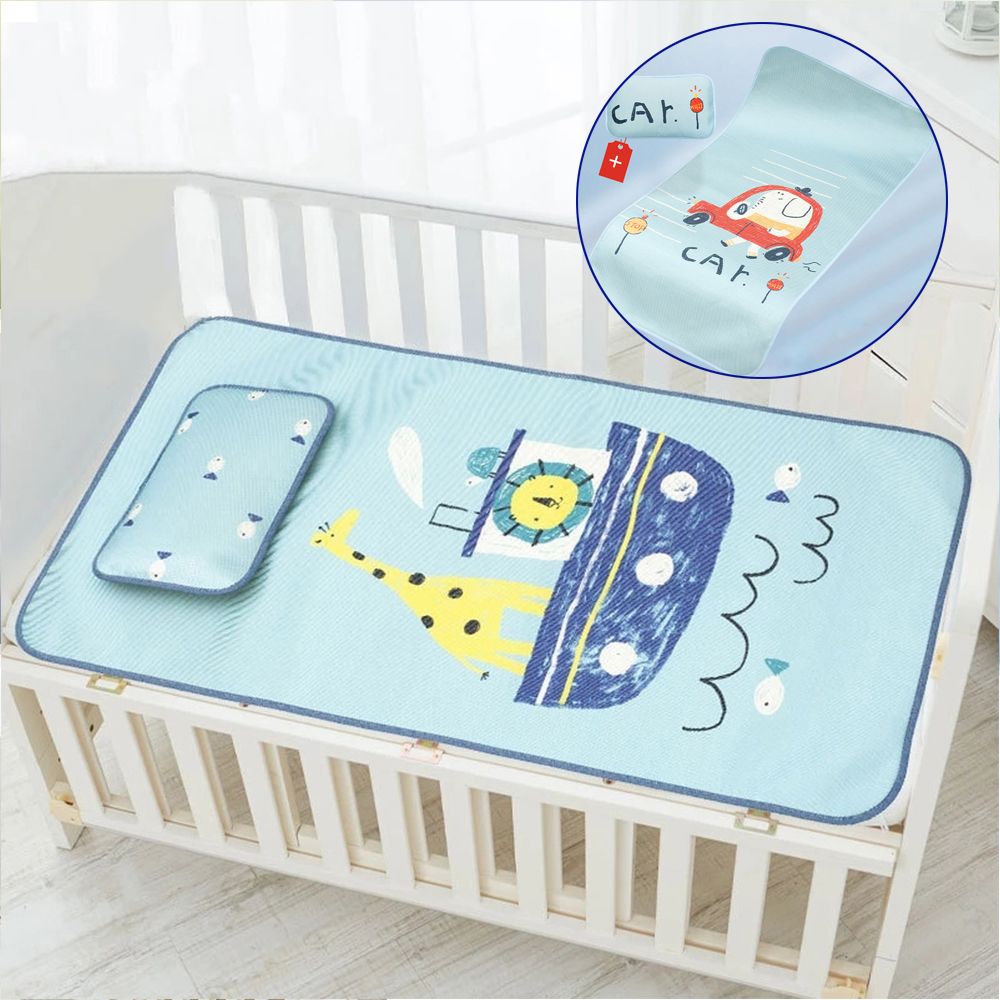 LIJU78113 Soft-Cushion Breathable Newborn Bedding Set Sleeping Crib Pad Mattress Baby Cool Mat Ice Silk