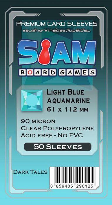 ซอง ซองใส ซองใส่การ์ด สยามบอร์ดเกมส์ Siam Board Games Premium Card Sleeve Light Blue Aquamarine 61x112 mm