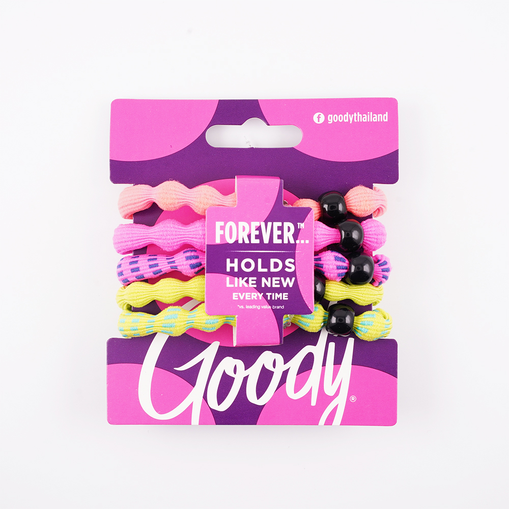 Goody ยางรัดผม 60293 ขนาด 6 มม. (5 ชิ้น) Womens Sport Forever 5CT MixASale