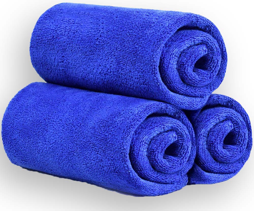 Psoft Microfiber Cleaning Cloth 16x16 inch 300 GSM (Pack of 3), ผ้าไมโครไฟเบอร์ ผ้าเช็คโต๊ะ ผ้าเช็คพื้น ผ้าทำความสะอาด Towel for Car, House, Kitchen, Window