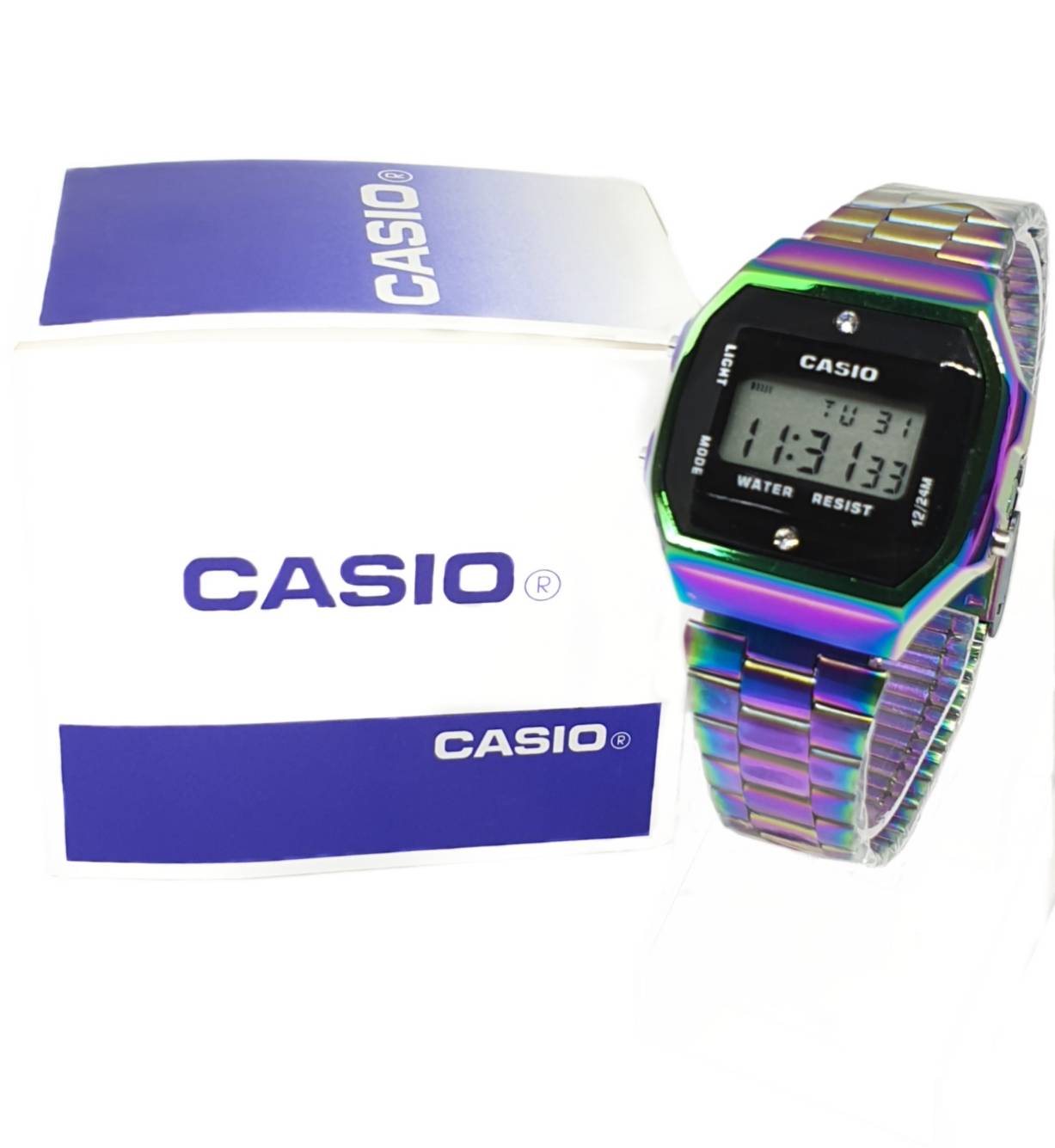 พร้อมกล่อง) นาฬิกาแฟชั่นผู้หญิงและผู้ชาย นาฬิกาข้อมือ คาสิโอ้กัน