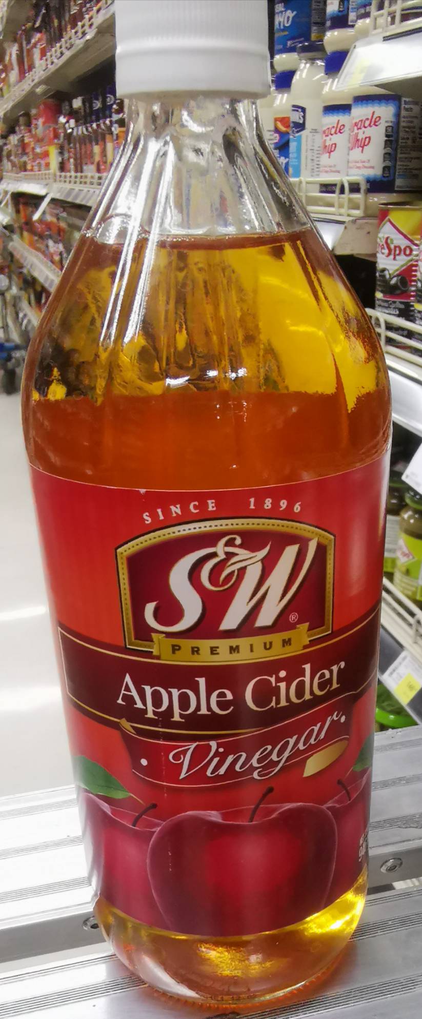 น้ำส้มสายชูหมัก แอปเปิ้ลไซเดอร์ S&W Premium Apple Cider Vinegar ขนาด 946 ml. Product of USA ( สินค้าพร้อมส่ง )