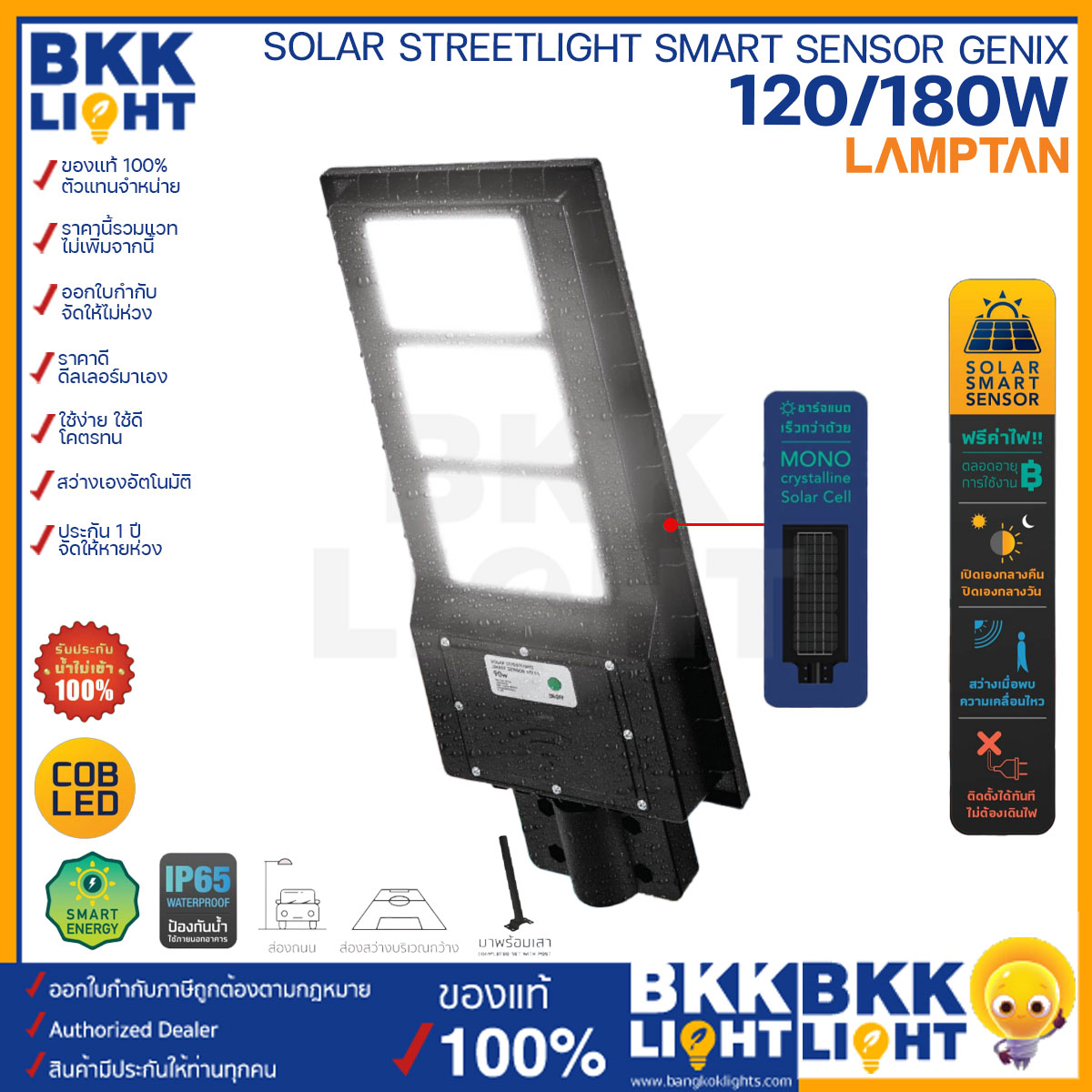 Lamptan LED Solar Streetlight Smart Sensor GENIX 100 