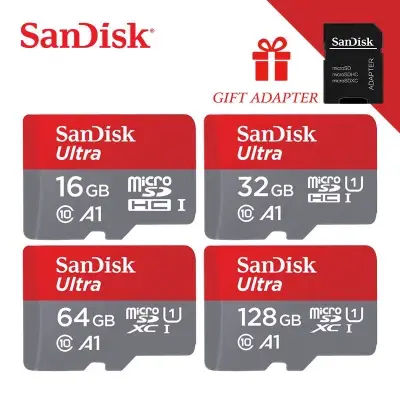 Sandisk Ultra Micro SDCard 8GB/16GB/32GB/64GB/128GB Class10 A1 (SDSQUAR) เมมโมรี่การ์ด โทรศัพท์ มือถือ แท๊บเล็ต