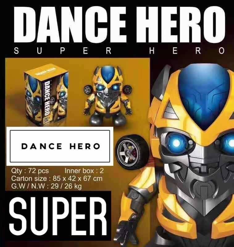 Dance Hero  Transformer bubble b   บับเบิ้ลบี เต้นๆ มีเสียง มีไฟ  Iron Man หุ่นยนต์เต้นได้ Iron Man หุ่นยนต์ไฟฟ้าพร้อมแสงและดนตรีตุ๊กตาขยับแขนขาได้ของเล่น iron man เต้น ของเล่นเด็ก Toys สร้างเสริมพัฒนาการเด็ก ของเล่นสำหรับเด็ก kidtoy