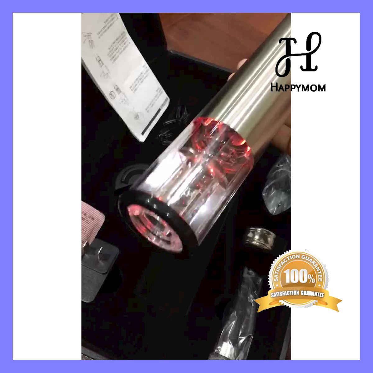 Free Shipping ที่เปิดไวน์ ที่เปิดขวดไวน์ 7in1 แบบไฟฟ้า รุ่นแบตเตอรี่ในตัว ชาร์จไฟผ่านUSB​ กล่องหนังอย่างดี บริการเก็บเงินปลายทาง