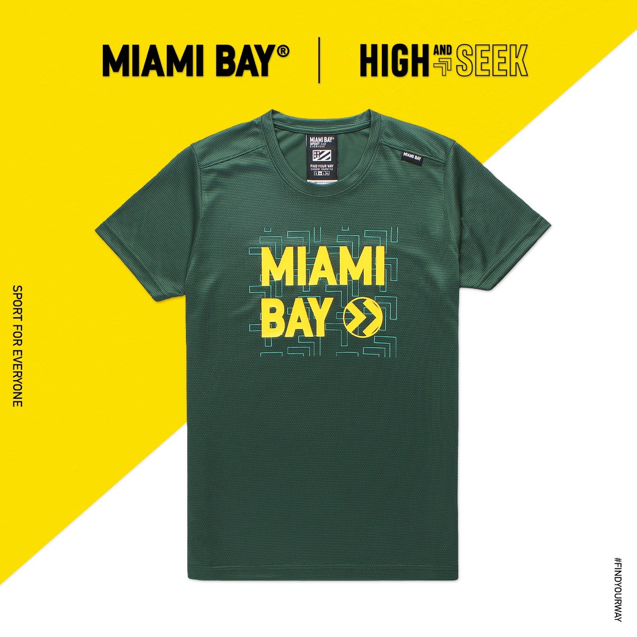MIAMI BAY เสื้อกีฬา รุ่นHighAndSeek สีเขียว (ผู้ชาย) ของแท้100%