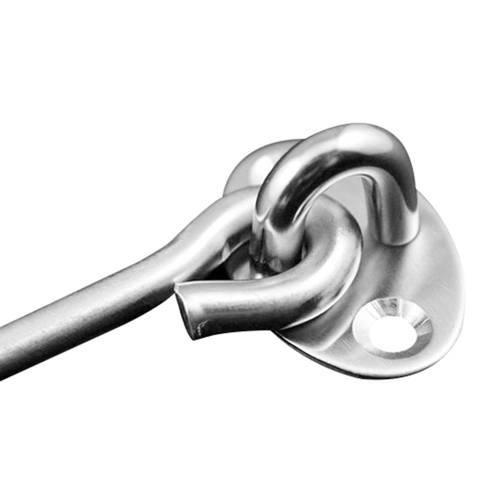 1Pc Stainless Steel Windproof Cabin Door Gate Window Hook Eye Latch Lock Catch