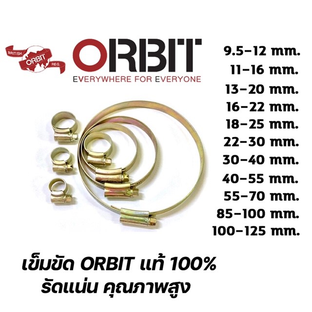 เข็มขัดรัดท่อ ORBIT แท้100% (รับประกันคุณภาพ)เข็มขัดรัดท่อ เข็มขัดรัดสายยาง