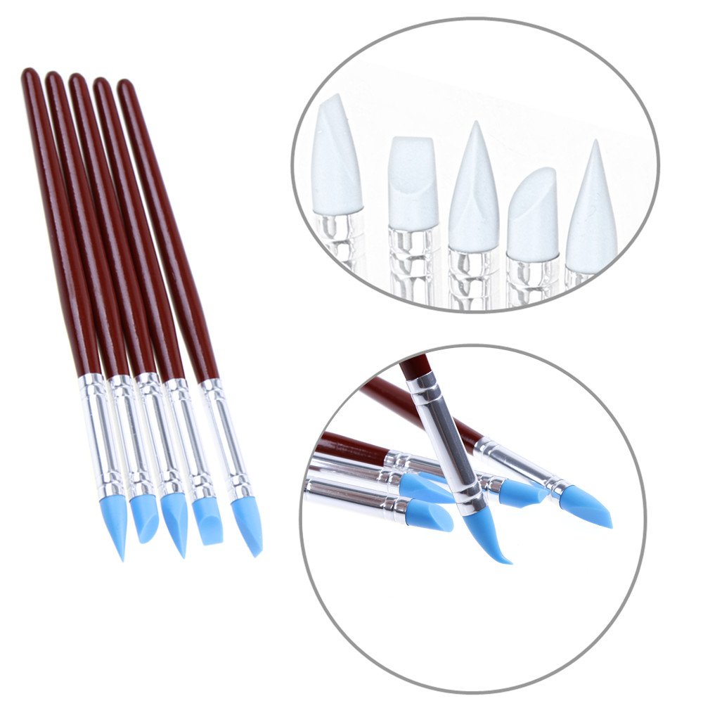 9pcs Polymer Clay Tools, Pottery Silicone Clay Sculpting Tool Including 4pcs Double-Ended Metal Ball Tools & 5pcs 2 Way Dotting Pen Tool Modelling Clay Embossing Tools For DIY Clay Decorative Art