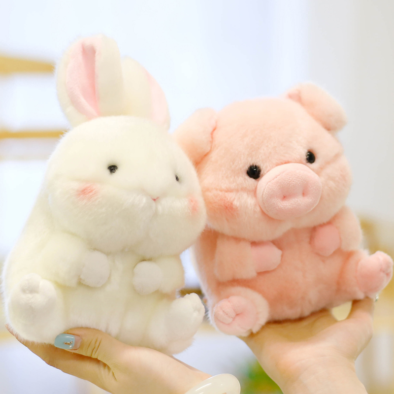 ของเล่นตุ๊กตาจำลองตุ๊กตากระต่ายกระต่ายสีขาวเล็กๆน้อยๆมินิตุ๊กตาตุ๊กตาหมูตุ๊กตาน่ารักของขวัญเด็ก