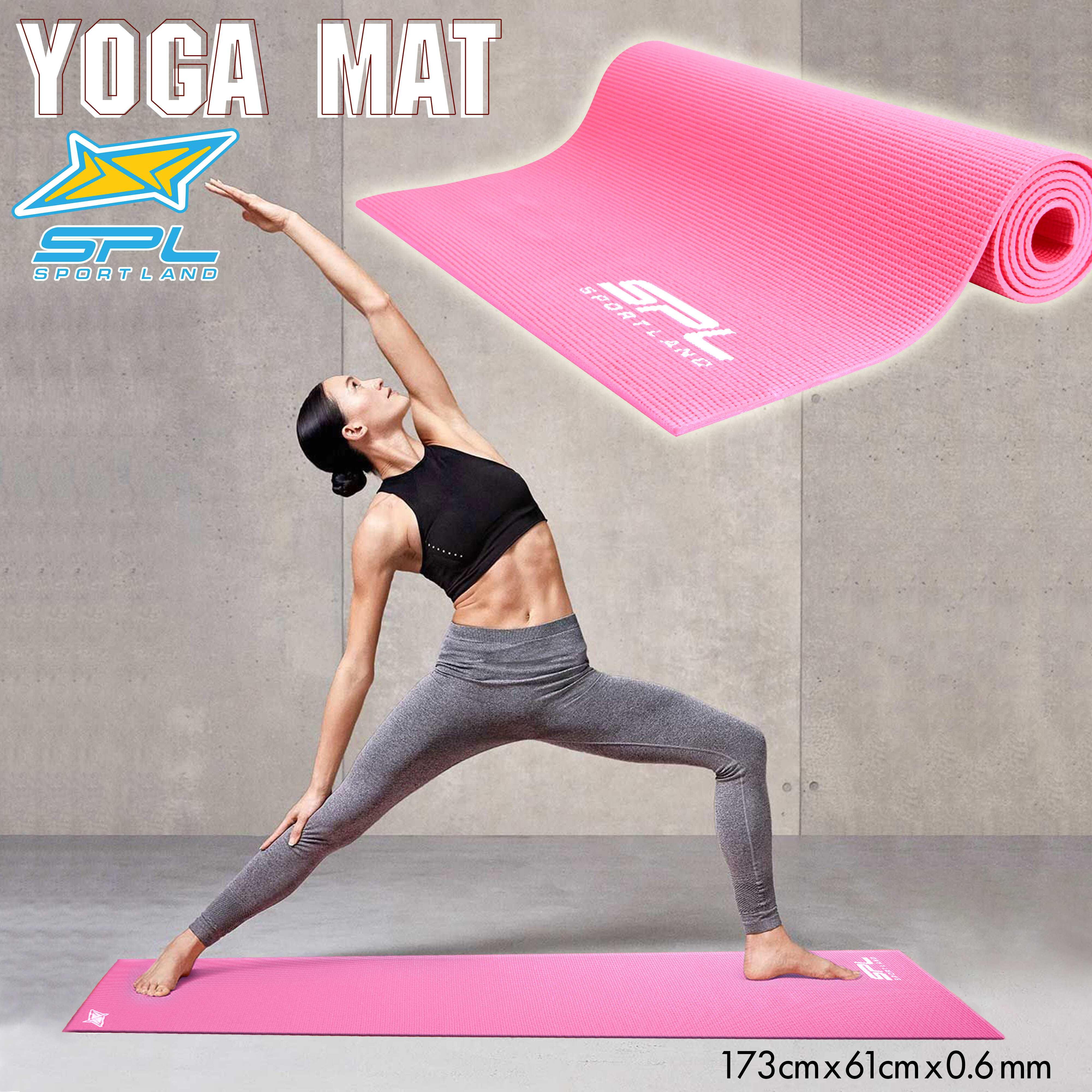 SPORTLAND เสื่อ โยคะ Yoga Mat SPL ZEN II 173cm.x61cm.x0.6mm. Pink - สีชมพู(สินค้ามีตำหนิ ราคาพิเศษ)