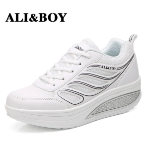 สินค้า ALI&BOY รองเท้าผ้าใบเพื่อสุขภาพ รองเท้าออกกำลังกาย รองเท้าวิ่ง รองเท้าแฟชั่น Fashion & Rg Sport Shoes ดีไซส์สวยงาม สไตล์เกาหลี(ปีกนางฟ้า)