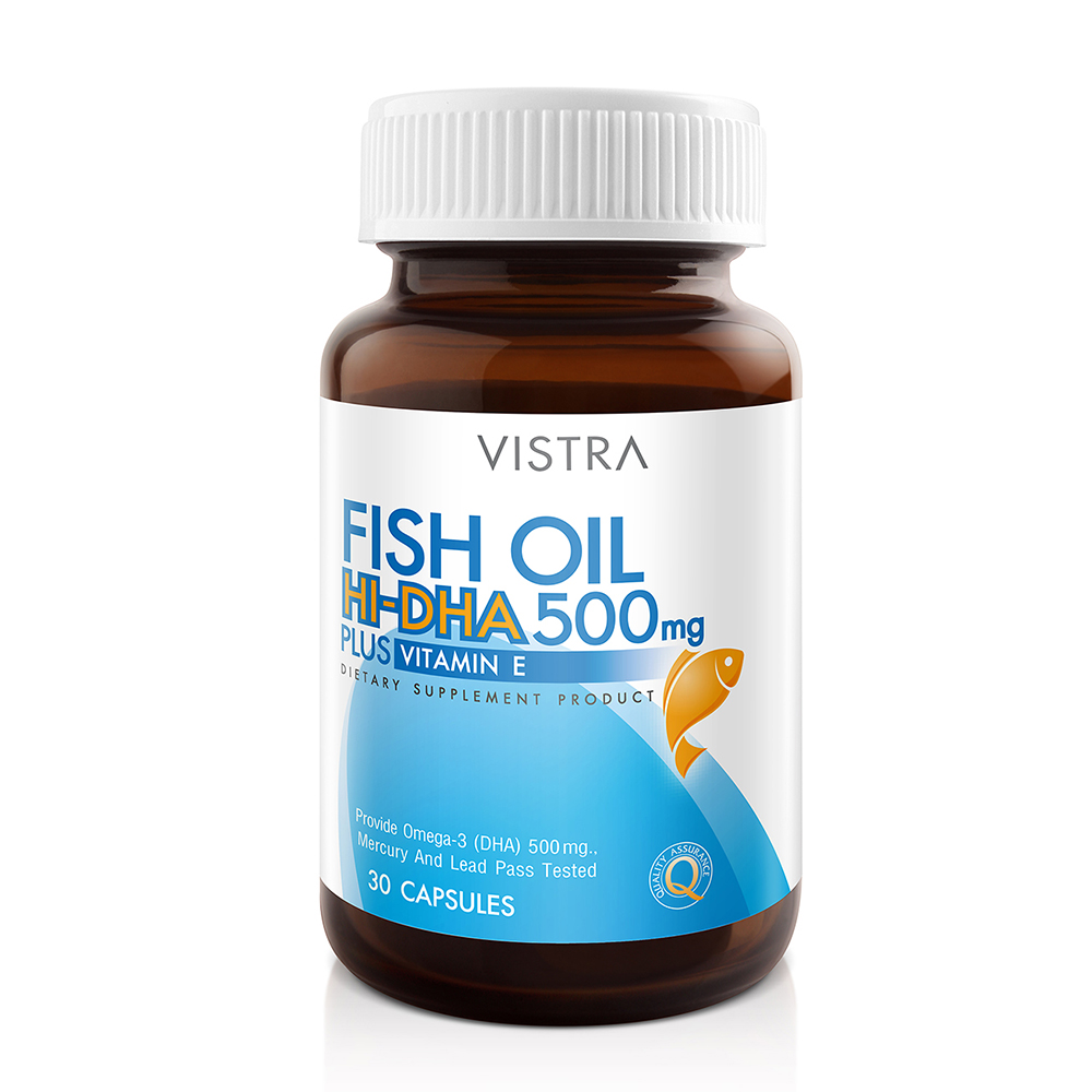 โปรโมชั่น Vistra Fish Oil Hi DHA 500mg 30เม็ด (1ขวด)วิสทร้า ทูน่า ฟิช