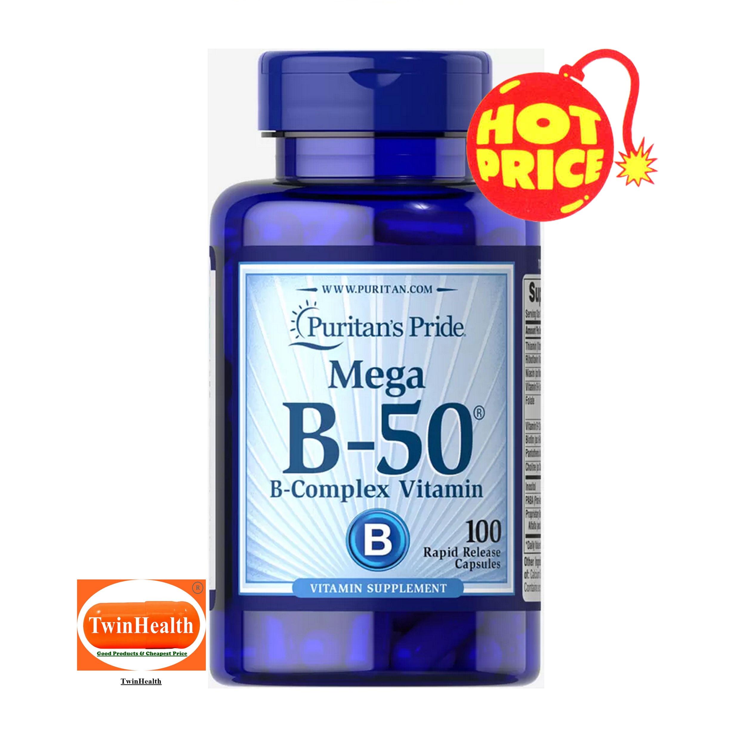 Puritan's Pride Vitamin B50 Complex / 100 Capsules Lazada.co.th
