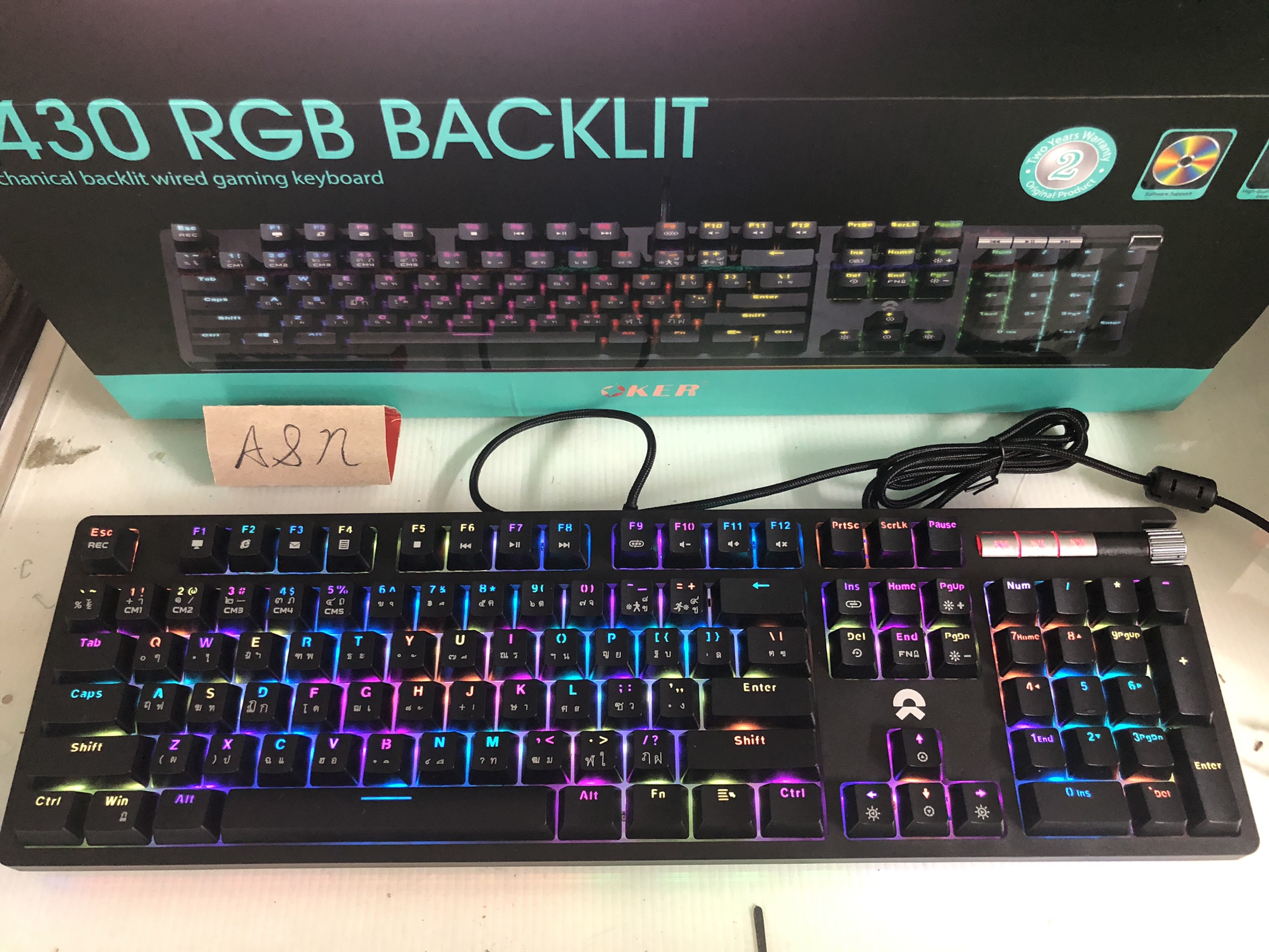 OKER K430 RGB Mechanical Blue Switch Gaming Keyboard คีย์บอร์ดเล่นเกมส์ รับประกัน2ปี