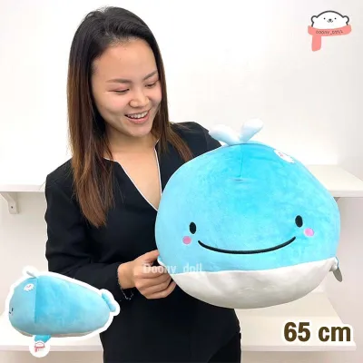 ตุ๊กตาปลาวาฬ สีฟ้า 65cm (งานปัก) วิธีวัดดูในวีดีโอจ้า