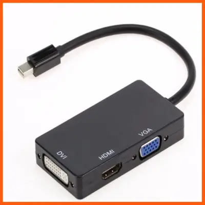 ลดราคา สายแปลงภาพ ขึ้นจอ ใหญ่ Mini Display Port Thunderbolt to DVI VGA HDMI Adapter Cable (Black) - intl #ค้นหาเพิ่มเติม เครื่องส่งสัญญาณไร้สายบลูทูธ การ์ดเครือข่ายไร้สาย USB wifi Adapter แปลงไฟ